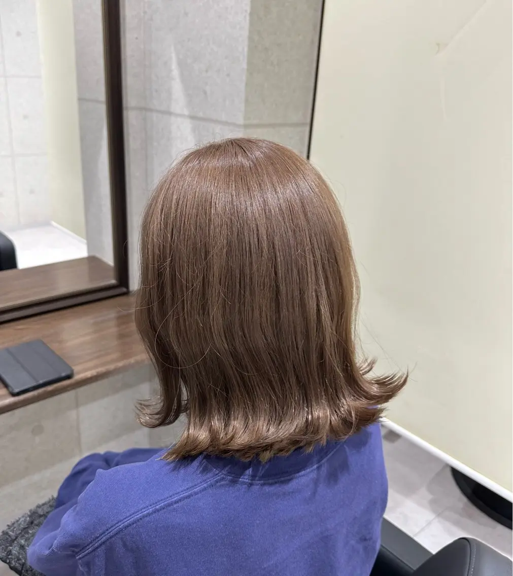 ミディアム ミルクティーブラウン 遠藤惟斗/渋谷/ 透明感カラーのヘアスタイル