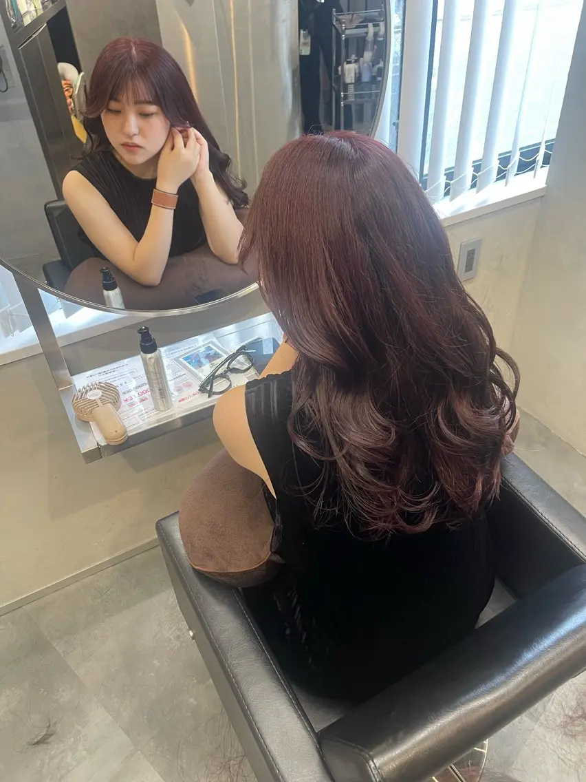 ロング カラー レッドカラー ダブルカラー /まつ毛パーマ🎀のヘアスタイル