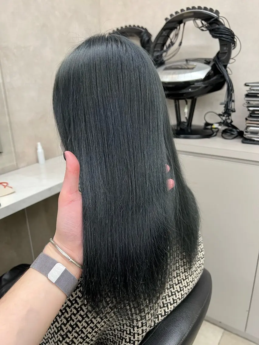 ロング カラー パーマ ヘアアレンジ メンズ キッズ 上品＆韓国風 🥀海心🥀のヘアスタイル