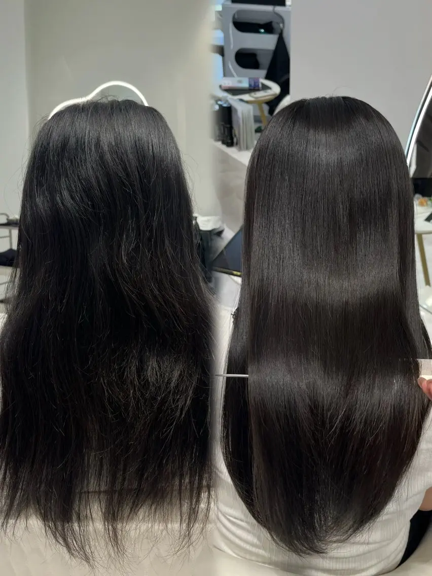 ロング カラー グレージュ 髪質改善 韓国風ヘア トリートメント カット ヘアカラー トリートメント Riho♡レイヤー/ 名駅/大人韓国ヘアのヘアスタイル
