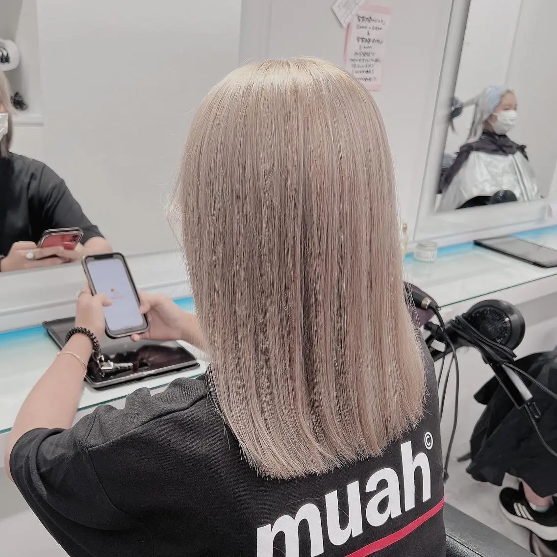 ミディアム カラー ヘアアレンジ ダブルカラー｜ なおき｜池袋美容師のヘアスタイル