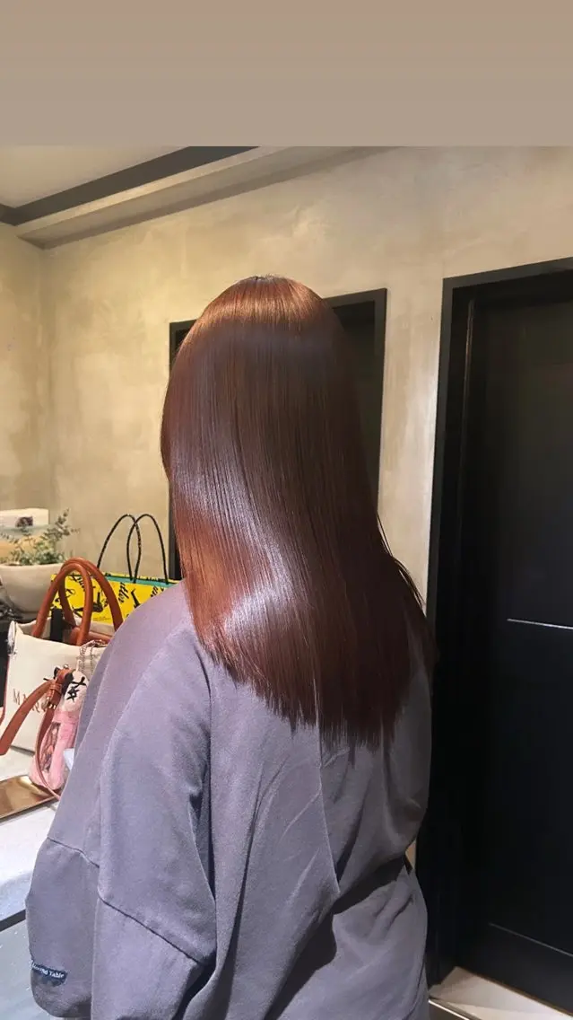 ロング ヘアカラー 縮毛矯正 タナカ カナ🫧のヘアスタイル