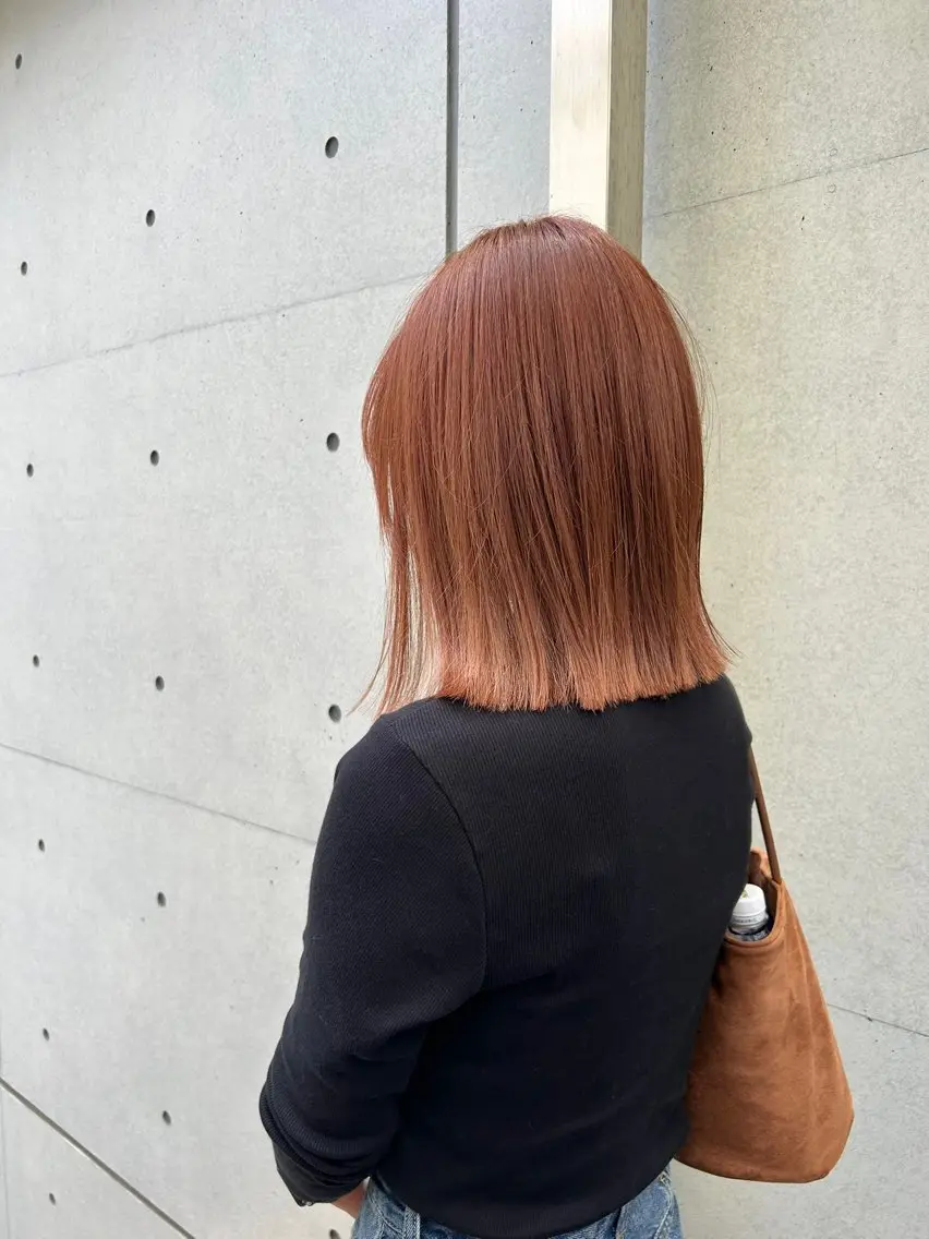 ミディアム カット ヘアカラー トリートメント 髪質改善/艶カラー /レイヤーカット💛のヘアスタイル
