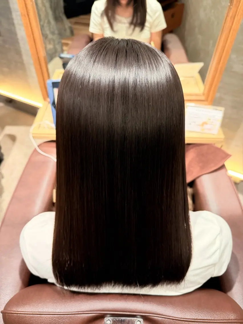 セミロング 縮毛矯正 Arglarte 田呂丸誠貴のヘアスタイル
