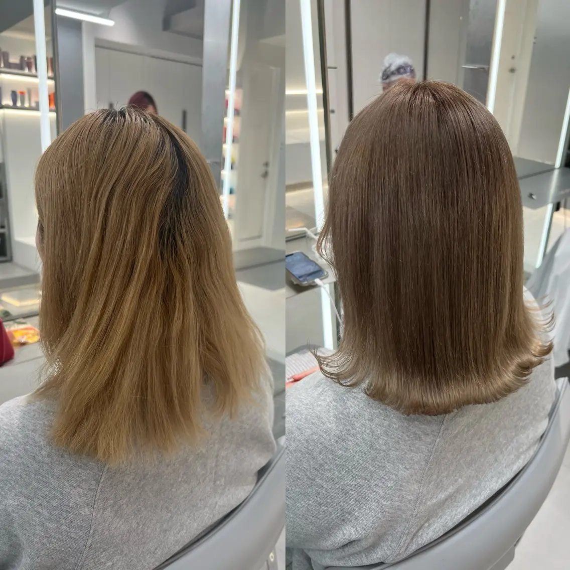 ミディアム カラー パーマ ヘアアレンジ シールエクステ アッシュ バレイヤージュ ベージュカラー 黒髪 ar+ ❤︎ maiのヘアスタイル