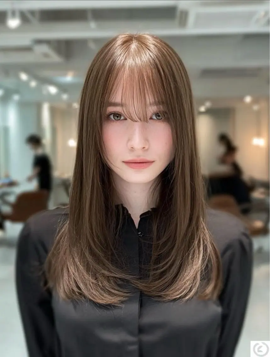 ロング カラー ヘアカラー 韓国×艶ハイトーンが かわいい✨️リオ🍒のヘアスタイル