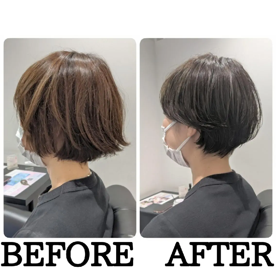 ショート カラー パーマ ヘアアレンジ カット ヘアカラー 心斎橋/難波ショート 白髪ぼかし 中尾のヘアスタイル
