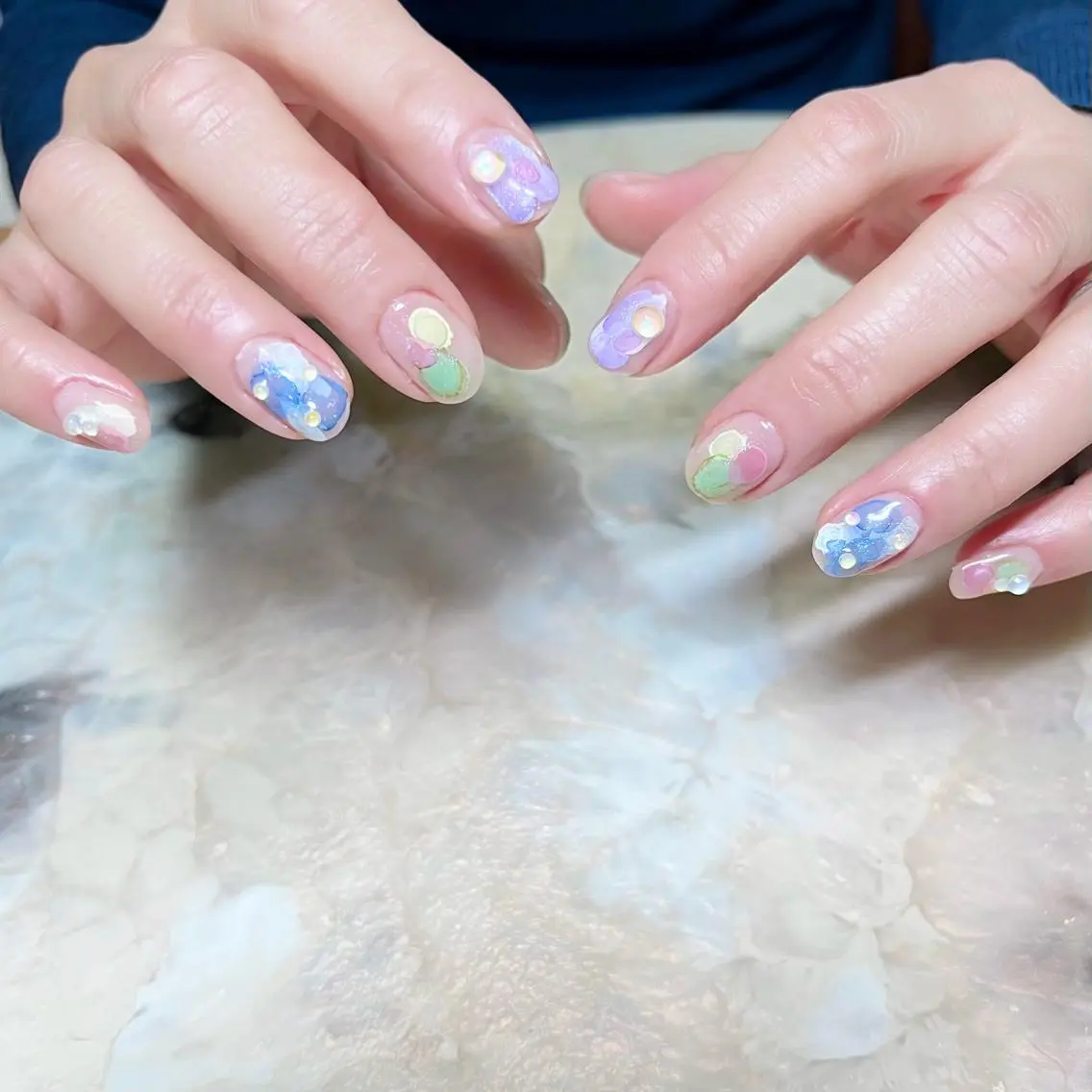 ネイル マグネットネイル ニュアンスネイル ショートネイル gemickle nailのネイルデザイン