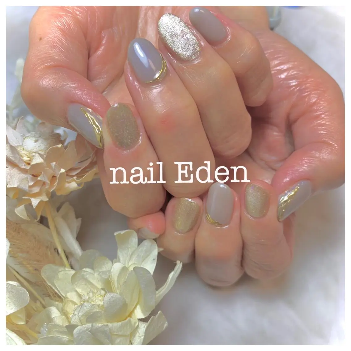 ネイル ブルー ニュアンスネイル Eden ♾️のネイルデザイン
