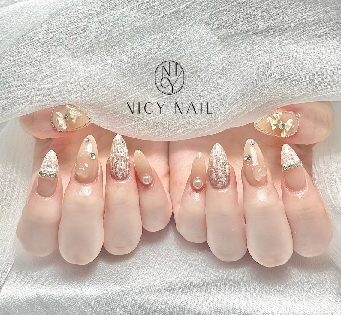 ネイル アートネイル オーロラネイル ブルー チークネイル フットネイル ハンドネイル Rika_ Nicy Nailのネイルデザイン