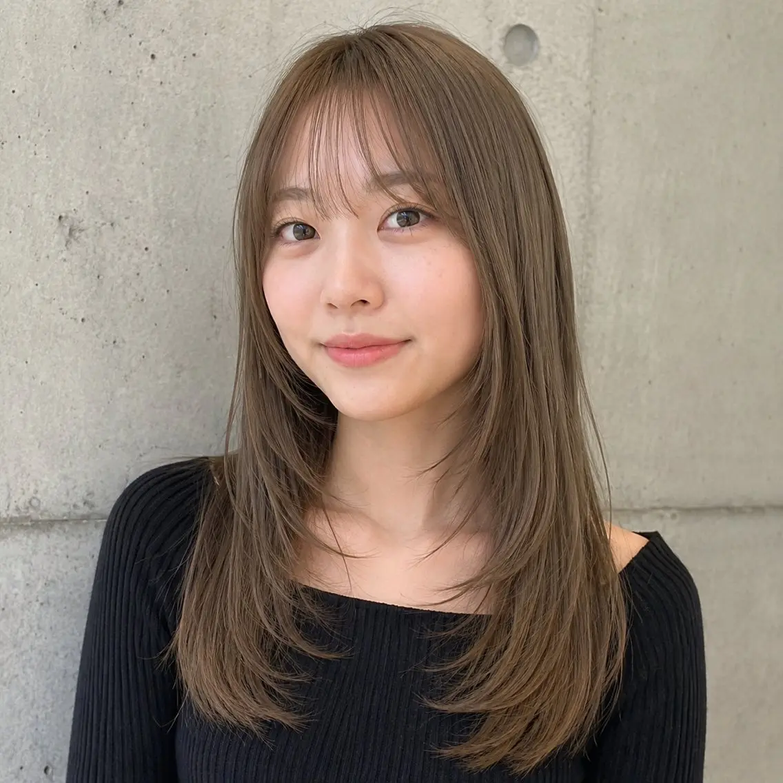 セミロング カラー カット ヘアカラー トリートメント 盛れる顔まわりカット 髪質改善/渋谷/れんのヘアスタイル