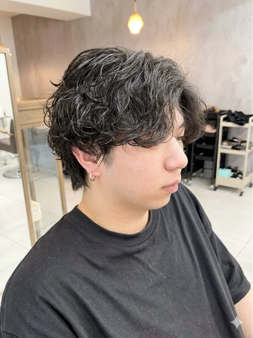 パーマ メンズ カット パーマ メンズパーマ 朝ラクセット 颯のヘアスタイル