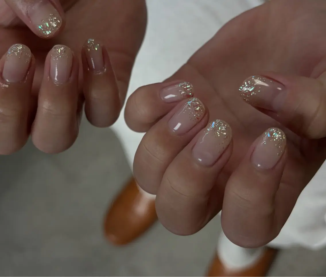 ネイル グラデーション キラキラネイル ラメ(グリッター) ニュアンスネイル オフィスネイル ハンドネイル tamu nail 　金町のネイルデザイン
