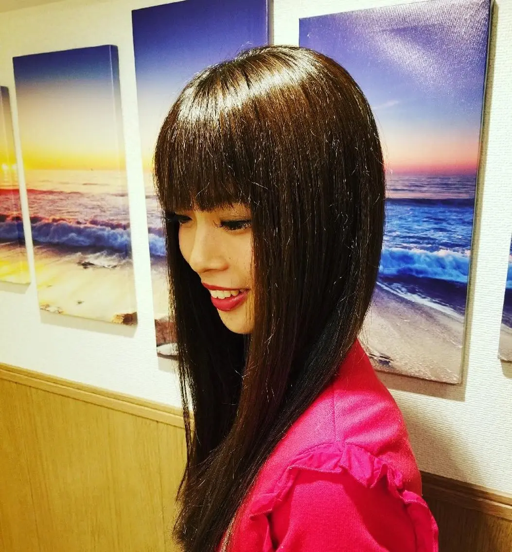 ロング カラー アディクシーカラー アッシュ 黒髪 ブラウンカラー 透明感カラー spa hair ark 富井直美のヘアスタイル