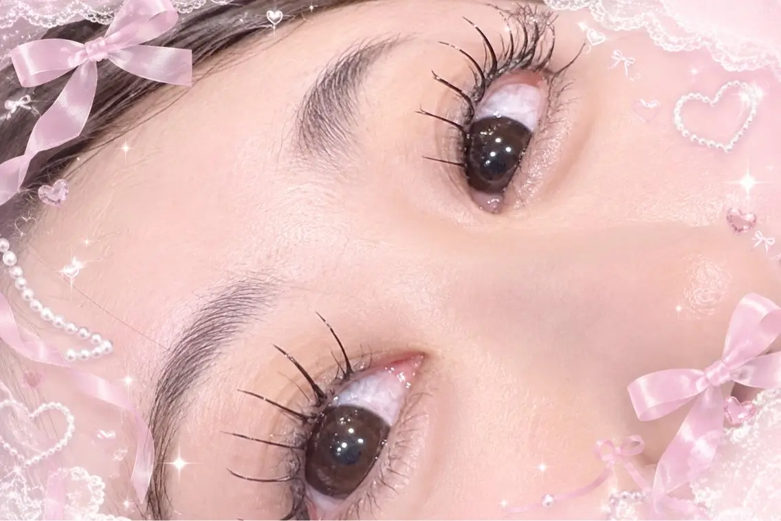 マツエク・マツパ 束感まつ毛 フラットラッシュ 韓国風マツエク ナチュラル マツエク Azu🎀／ﾏﾂｴｸ 🍒/ﾌﾞﾗｳﾝ🤎のヘアスタイル