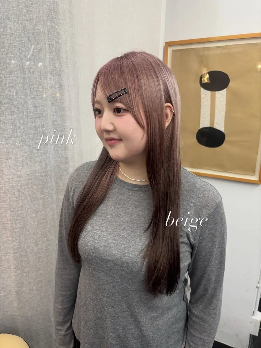 ロング カラー ヘアカラー トリートメント 【ヤマザキアヤメ】 艶カラー/縮毛矯正のヘアスタイル