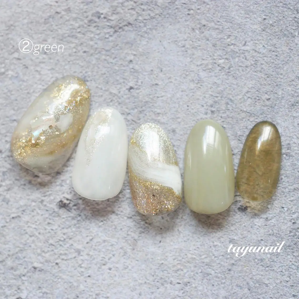 ネイル アートネイル ブルー ジェルネイル グリーン ワンカラーネイル ネイルサロン 【たゆnail】のネイルデザイン