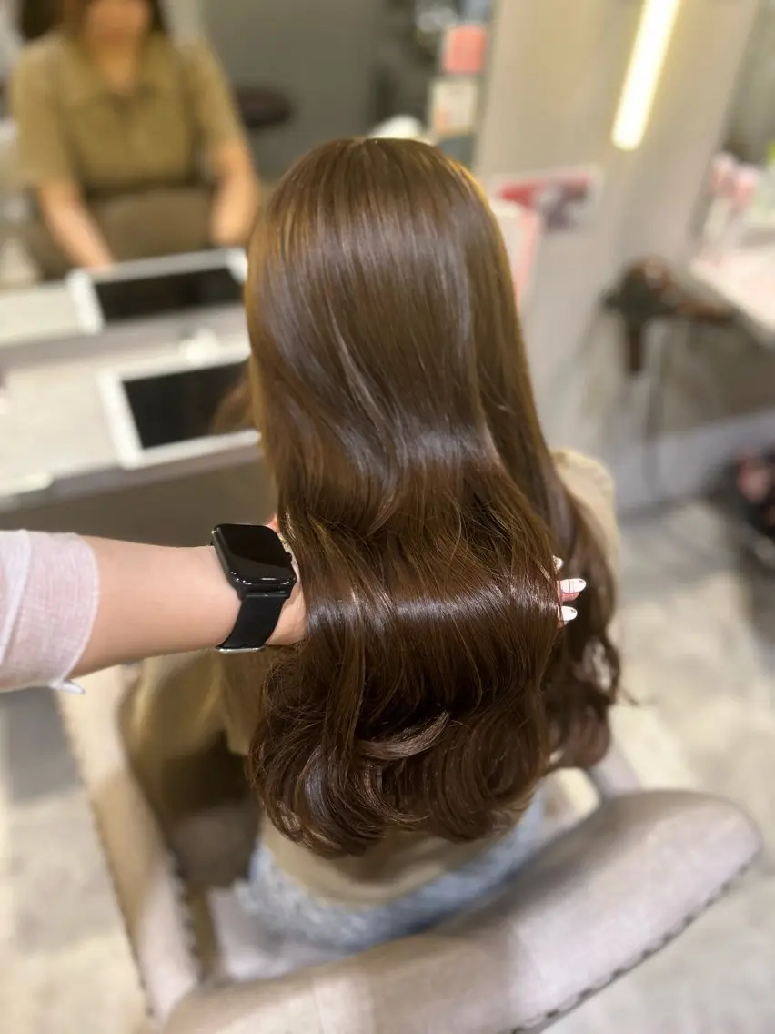 ロング カラー ベージュカラー ミルクティーベージュ 🐰🎀艶髪特化 yuzuka🎀🐰のヘアスタイル