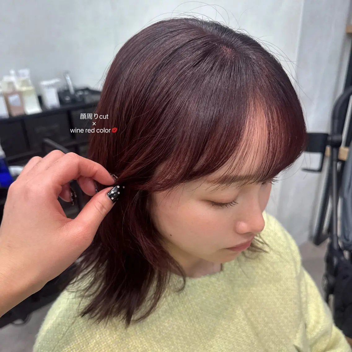 前髪顔周りカット✂️♡*.+゚の写真