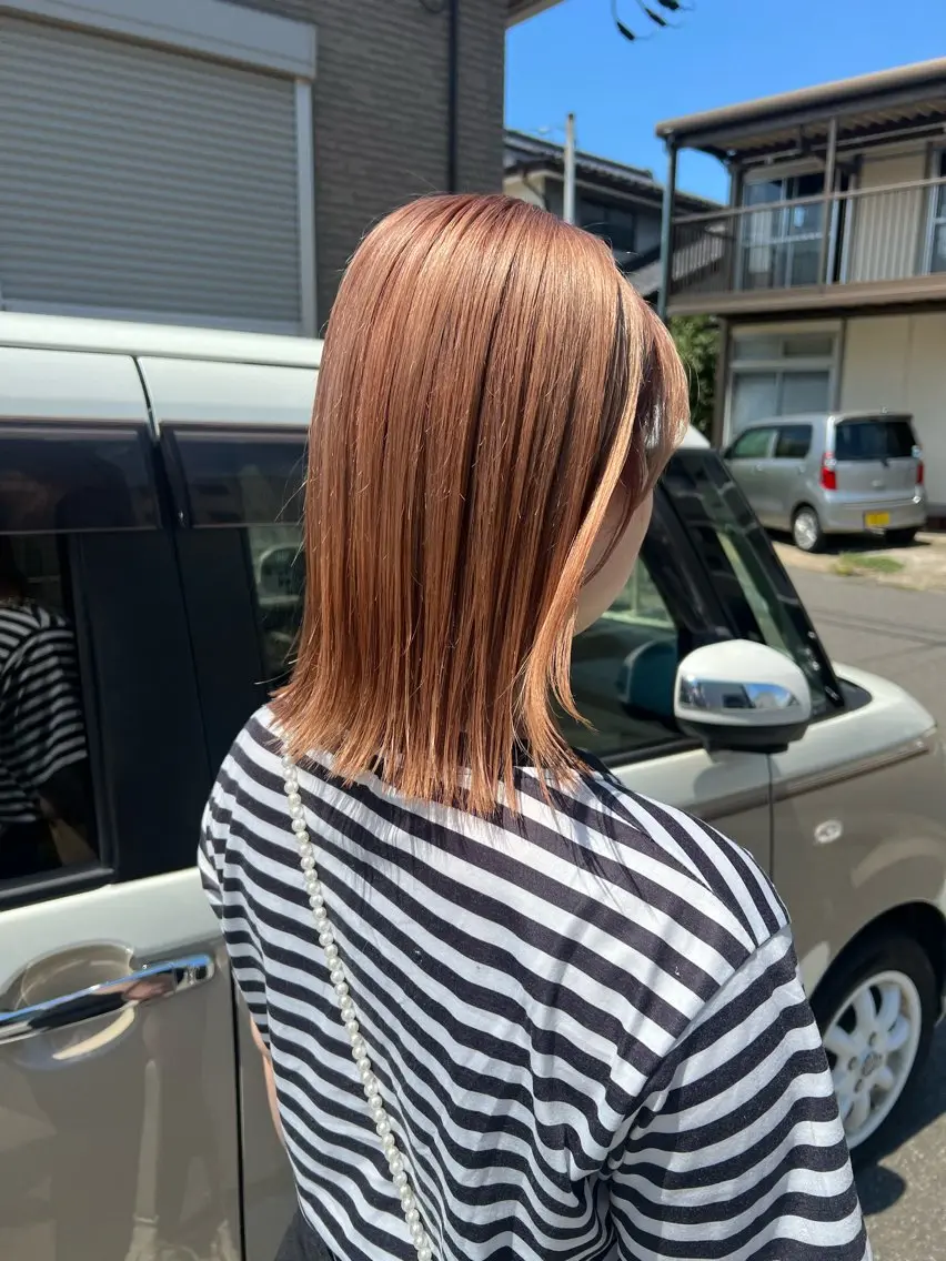 セミロング カラー ヘアアレンジ カット ヘアカラー トリートメント APREKO SAYAKAのヘアスタイル