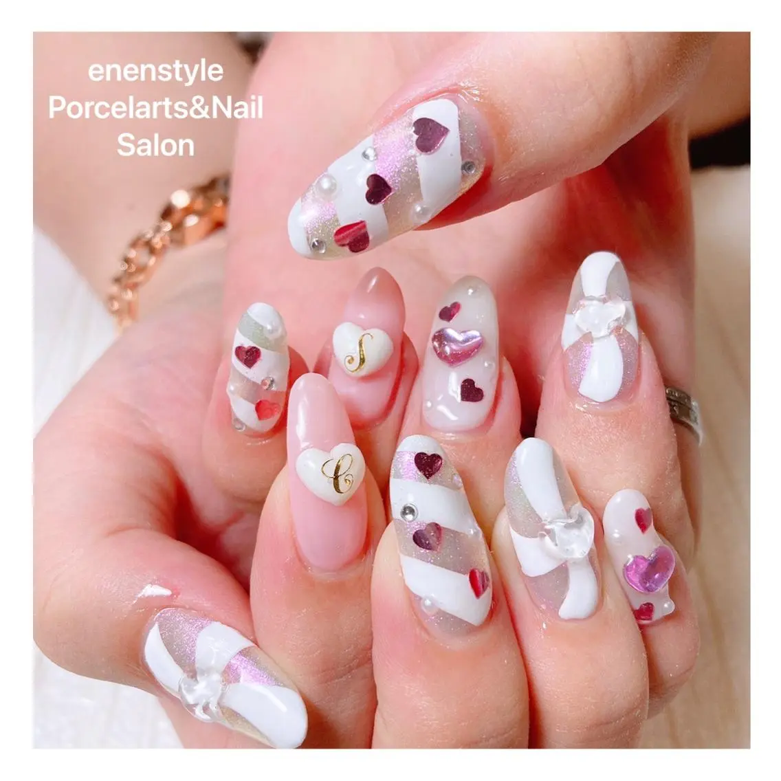 ミディアム ネイル 🐾enen style 🐾のネイルデザイン