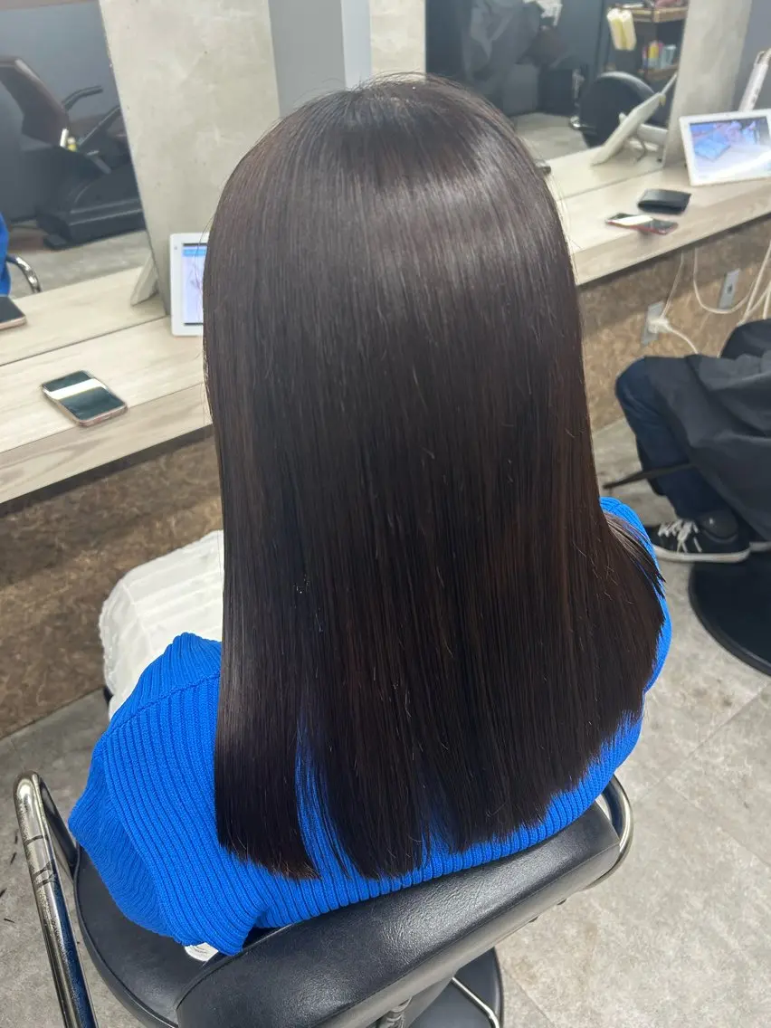 ロング カット 縮毛矯正 トリートメント 🌟リュウヤ🌟髪質 改善🌟のヘアスタイル