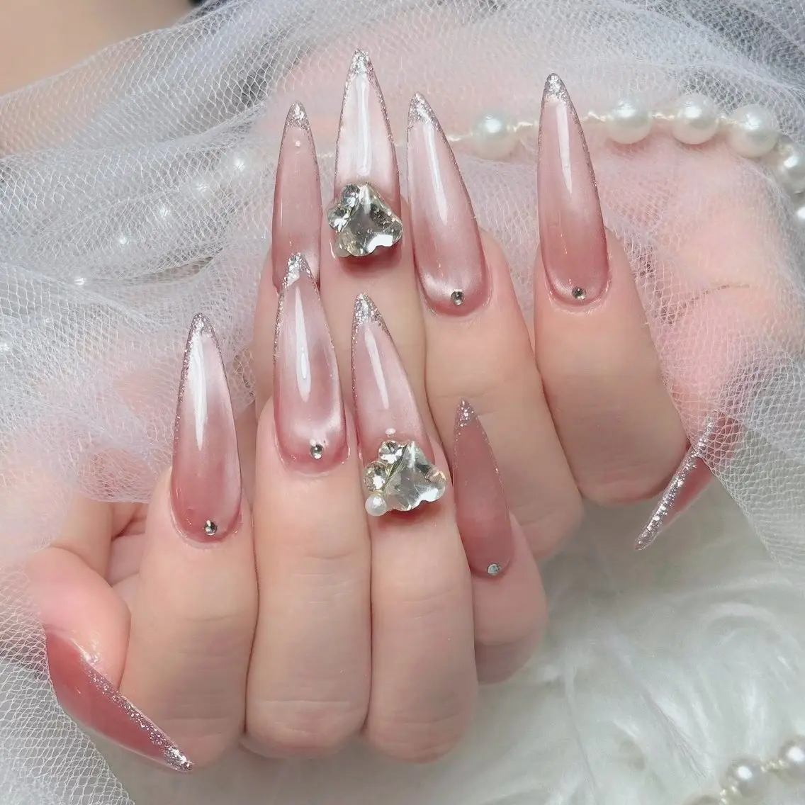 ネイル フットネイル フレンチネイル グラデーション 韓国ネイル ロングネイル ハンドネイル Hani Nail Salonのネイルデザイン