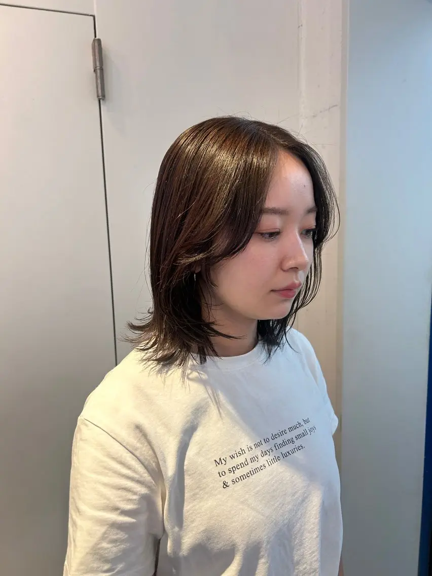 ミディアム カラー カット ヘアカラー ナチュラル大人っぽい スタイル　MAORIのヘアスタイル