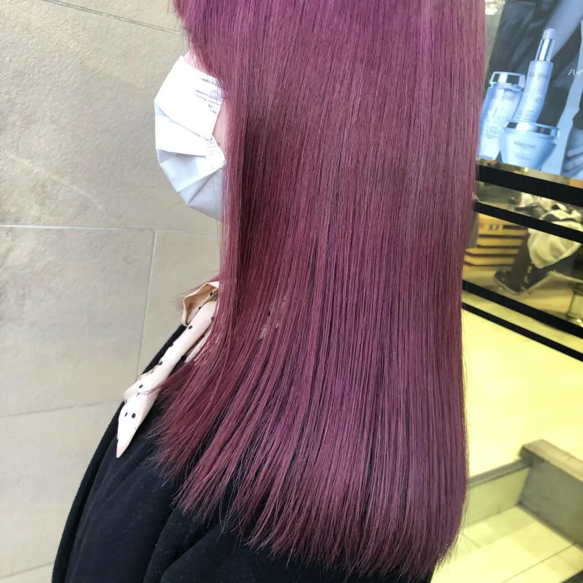 ロング カラー ヘアアレンジ ブリーチ ラベンダーカラー ローズカラー チャンモリパーマ/韓 国/Minami🦋のヘアスタイル