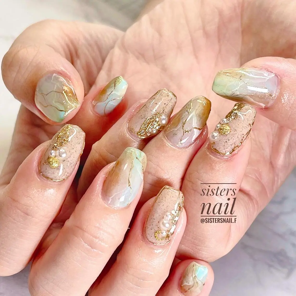 ネイル アートネイル ジェルネイル ニュアンスネイル 夏ネイル sisters nail.fのネイルデザイン