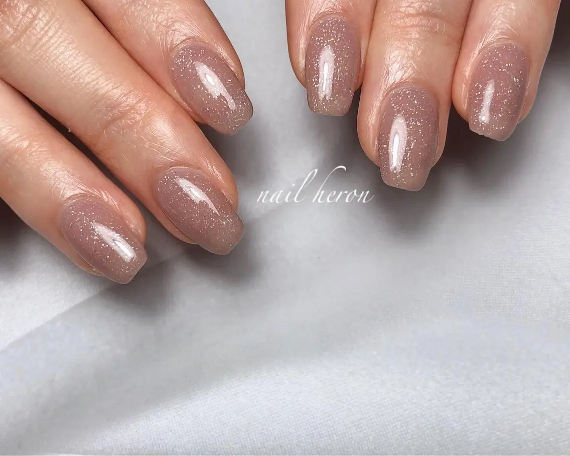 ネイル ラメ(グリッター) ハンドネイル saki_ nail heronのネイルデザイン
