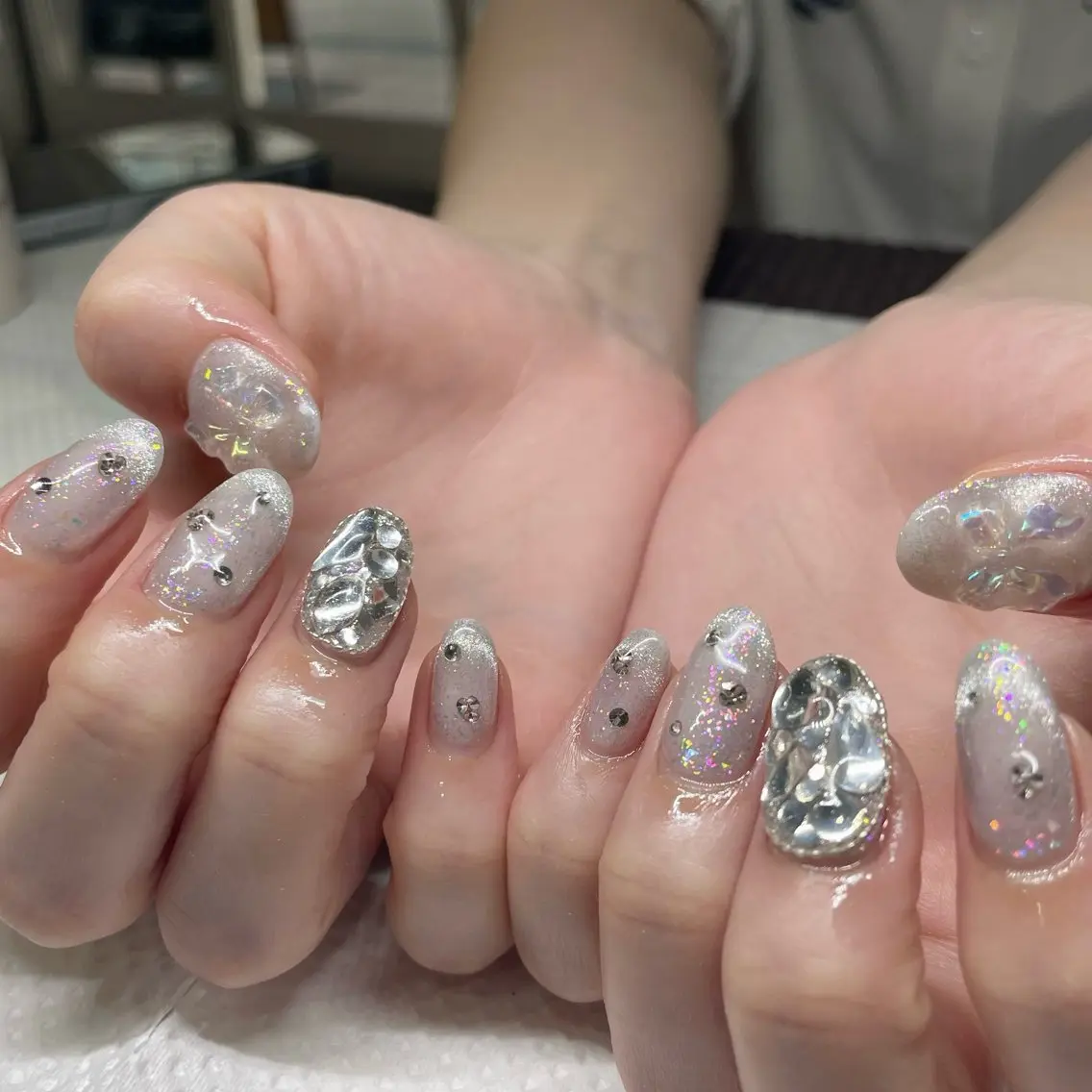 ネイル ジェルネイル ラメ(グリッター) マグネットネイル Ricnail☾ ayanoのネイルデザイン