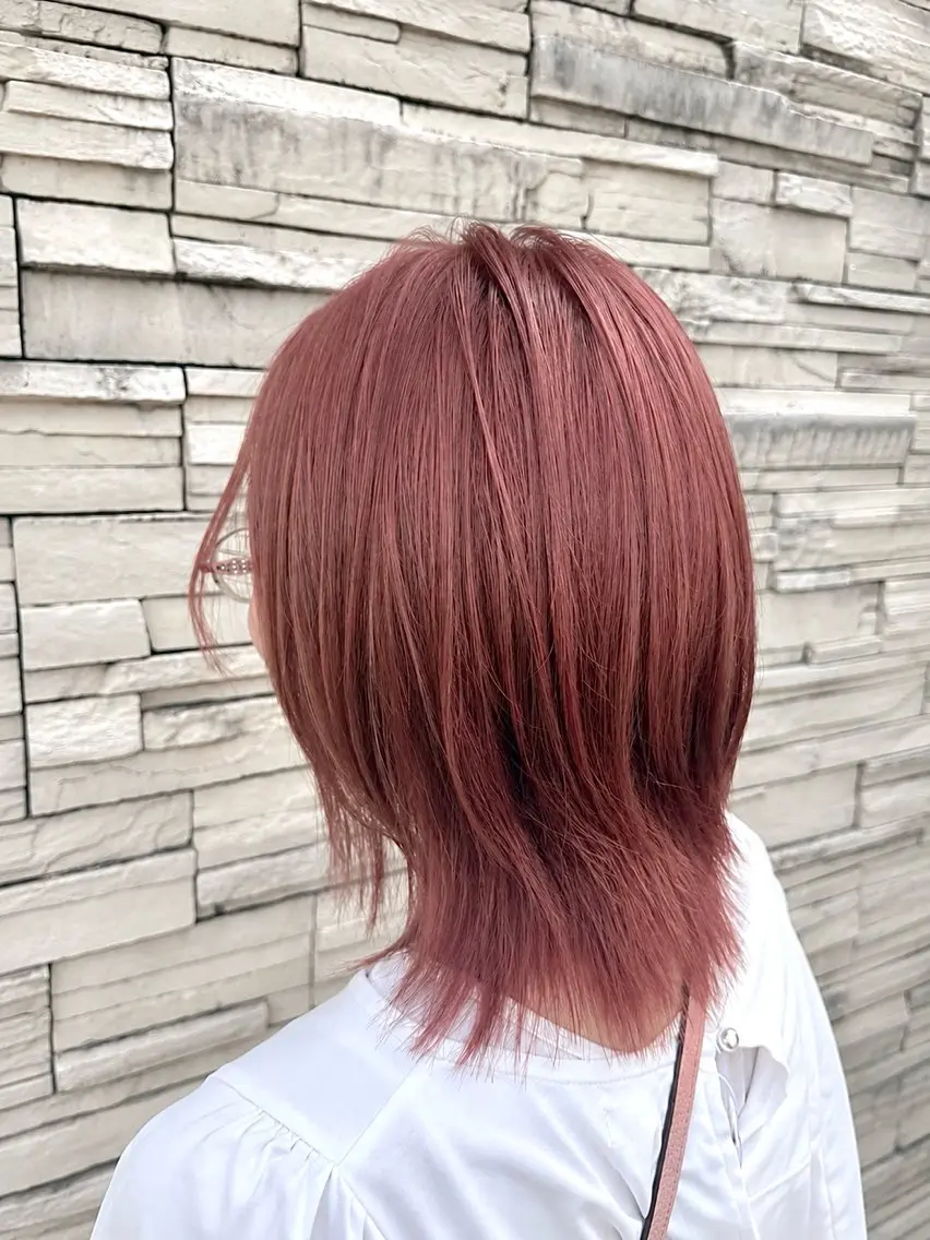 ショート カラー ベージュカラー ピンクカラー ピンクベージュ レイヤーカット ウルフカット カット ヘアカラー 縮毛矯正/パーマ /ブリーチ/赤松❄️のヘアスタイル