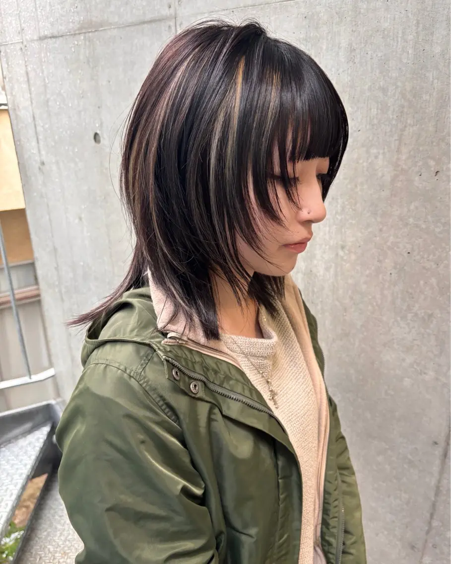ミディアム カラー ハイライトカラー ハイライト カット ヘアカラー トリートメント yuuna/ ハッシュカット🎀のヘアスタイル