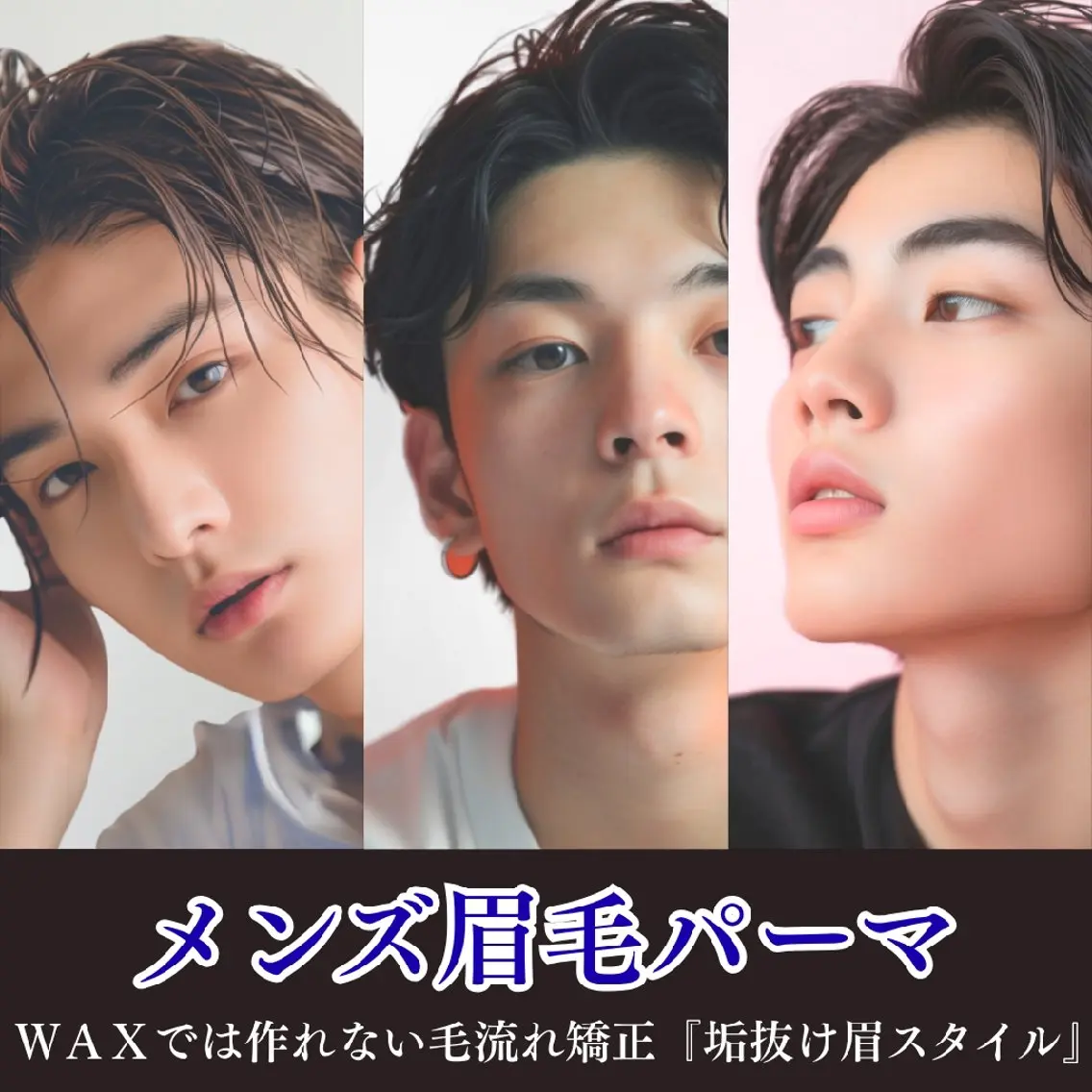 【初回】人気No.1☆一気に垢抜け メンズ パーマ＋眉WAX　※土日祝プラス550円の写真