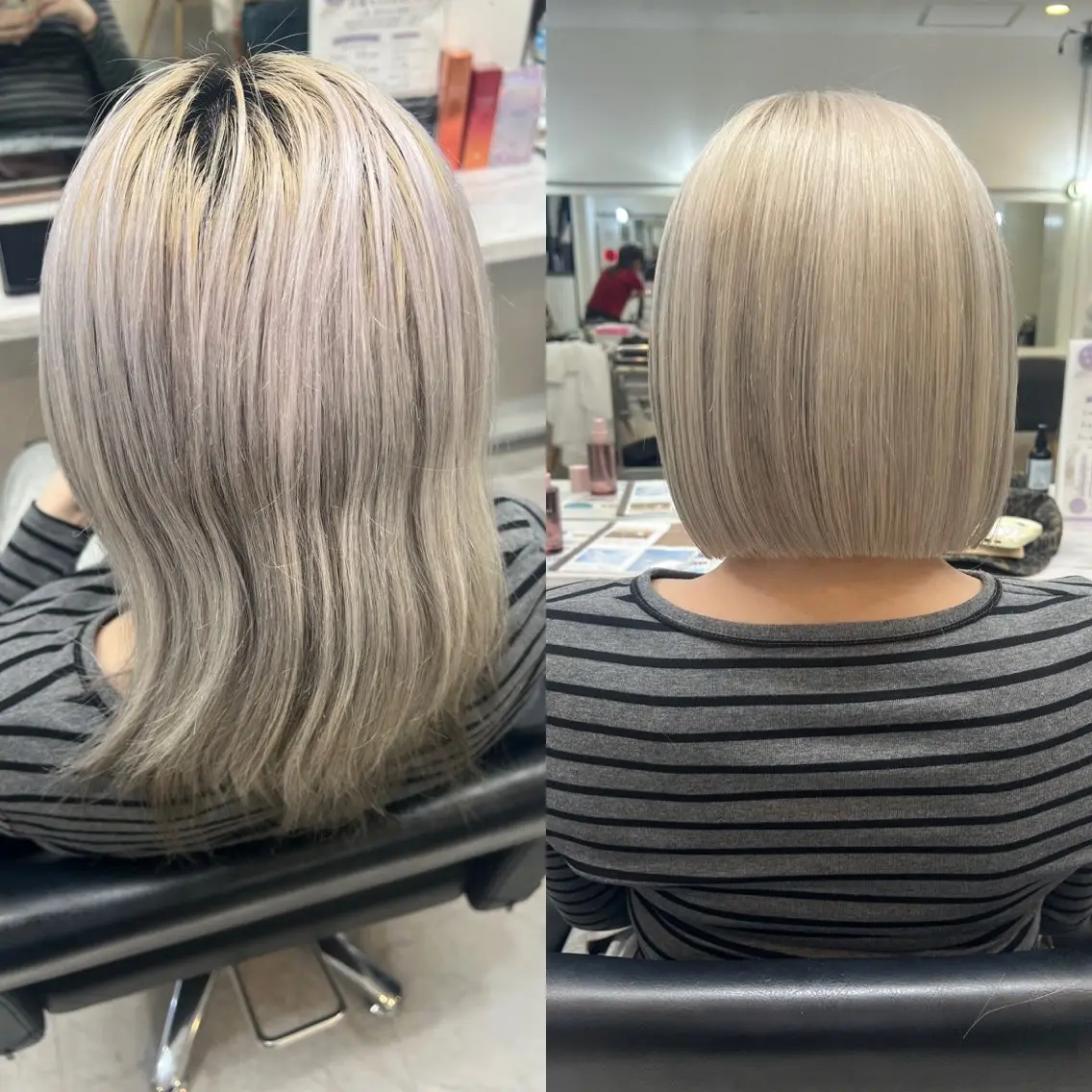 ショート カラー ブロンド ホワイトブロンド ボブ カット ヘアカラー トリートメント ✨レイヤー/髪質改善 /エクステ✨ナカムラのヘアスタイル