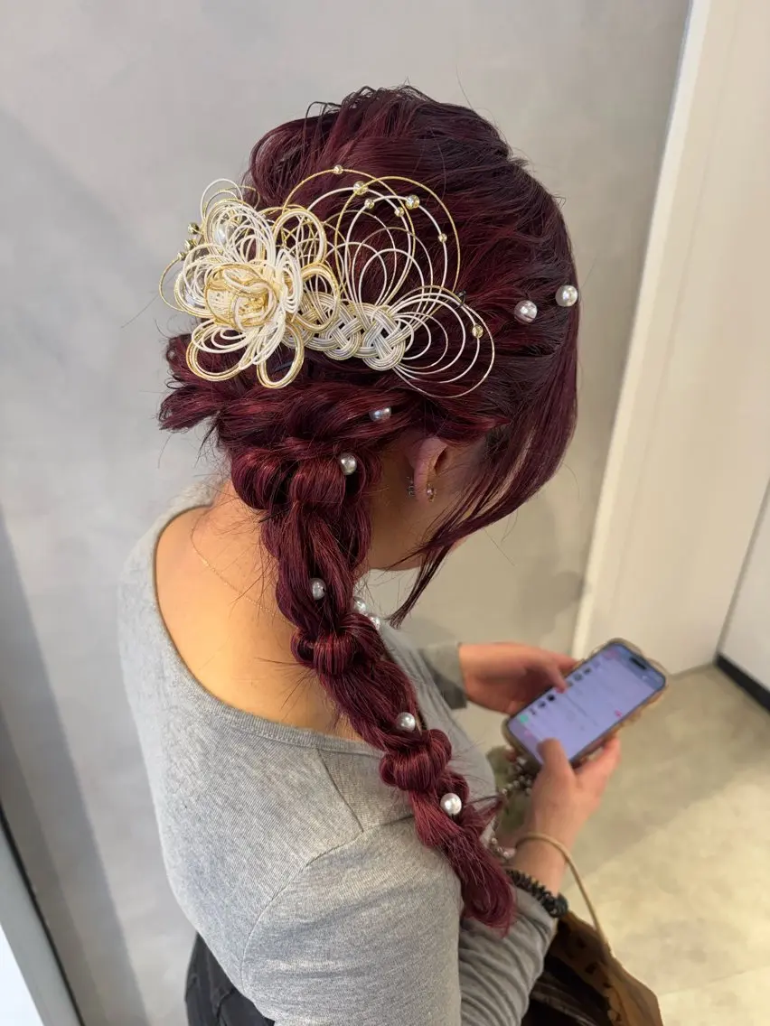 ヘアアレンジ ヘアセット 透明感カラー✨艶髪 制作🌱山根あゆみのヘアスタイル