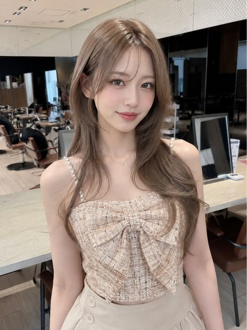 ロング カット ヘアカラー トリートメント 🎀韓国ヘア🎀 𝓡𝓲𝓷𝓱𝓪のヘアスタイル