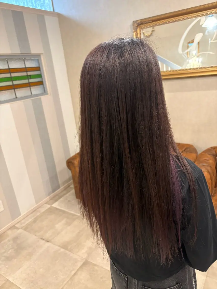 ロング カラー ラベンダーカラー ピンクカラー ピンクラベンダー ヘアカラー Calbari 鎌田美歩のヘアスタイル