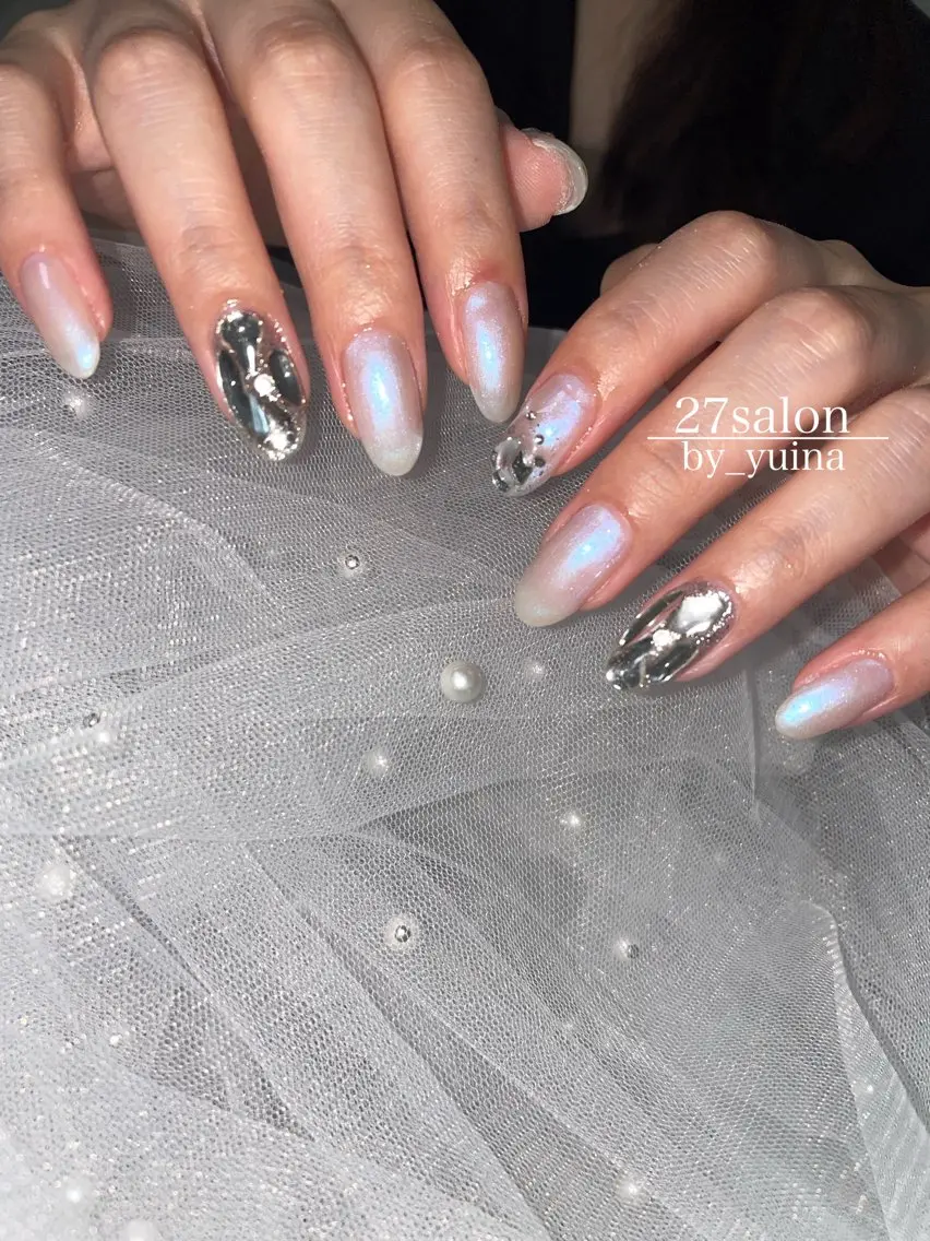 ネイル ワンホンネイル ホワイト 27salon yuinaのネイルデザイン