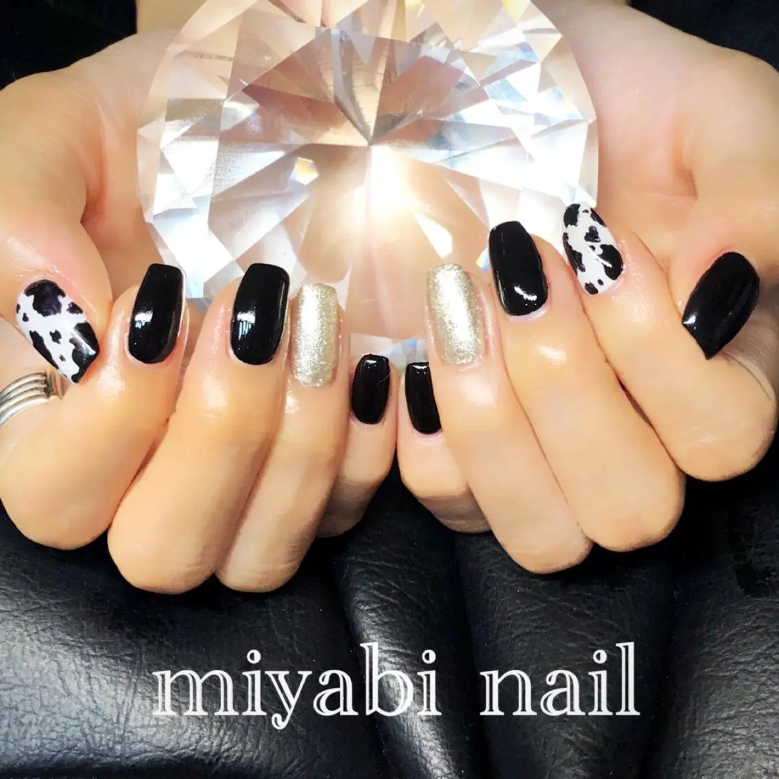 ネイル アートネイル 持ち込み スクエアネイル ハンドネイル miyabi nail 桂川駅近くのネイルデザイン