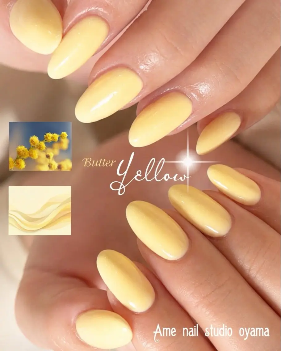 ネイル 黄色 ハンドネイル ハンドケア AME NAIL STUDIO小山店のネイルデザイン