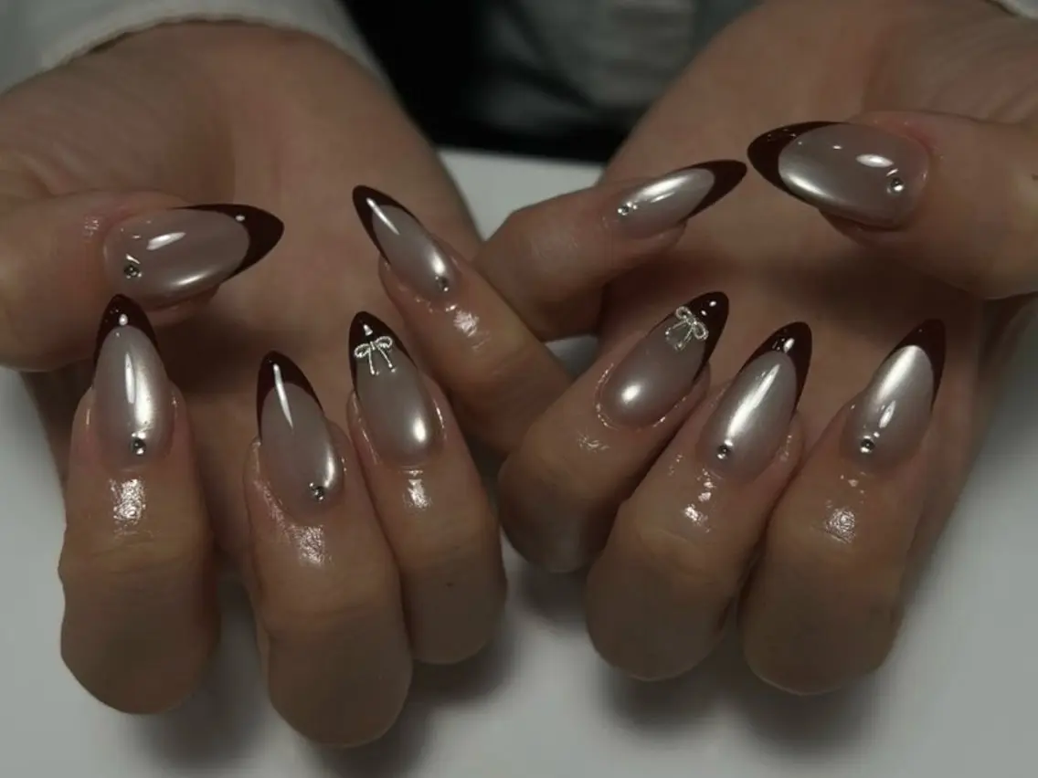 ネイル アニマル柄 べっ甲ネイル ボルドー ブラウン ジェルネイル ハンドネイル Belle Nail Salonのネイルデザイン