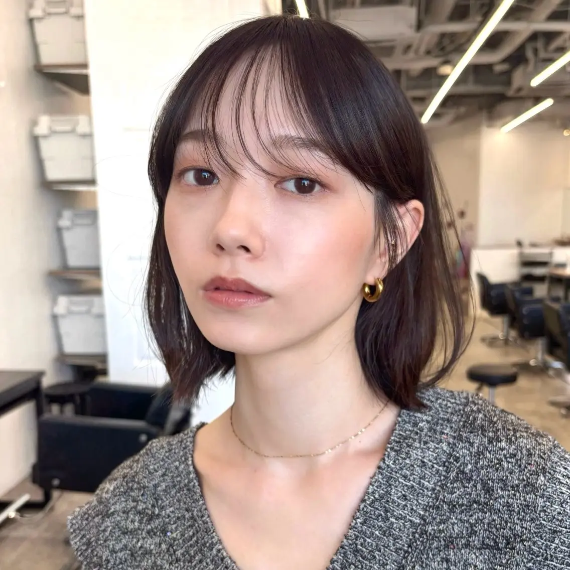 ミディアム カラー ベージュカラー 透明感カラー ラベンダーカラー ラベンダーベージュ ボブ カット ヘアカラー トリートメント 顔まわり🥨レイヤー /透明感/水口舞奈のヘアスタイル
