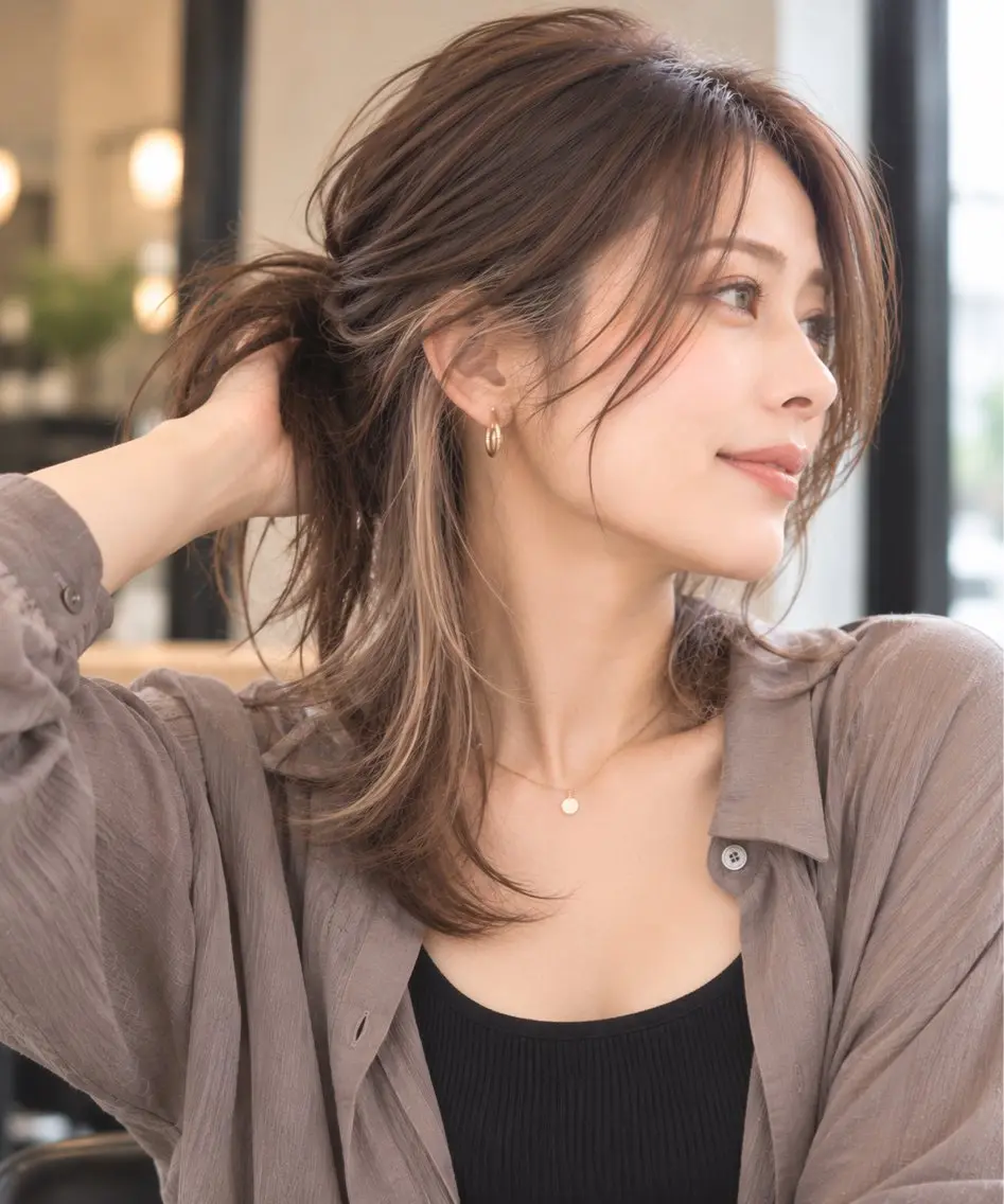 セミロング カラー カット ヘアカラー トリートメント 西山竜一 /垢抜け大人髪のヘアスタイル