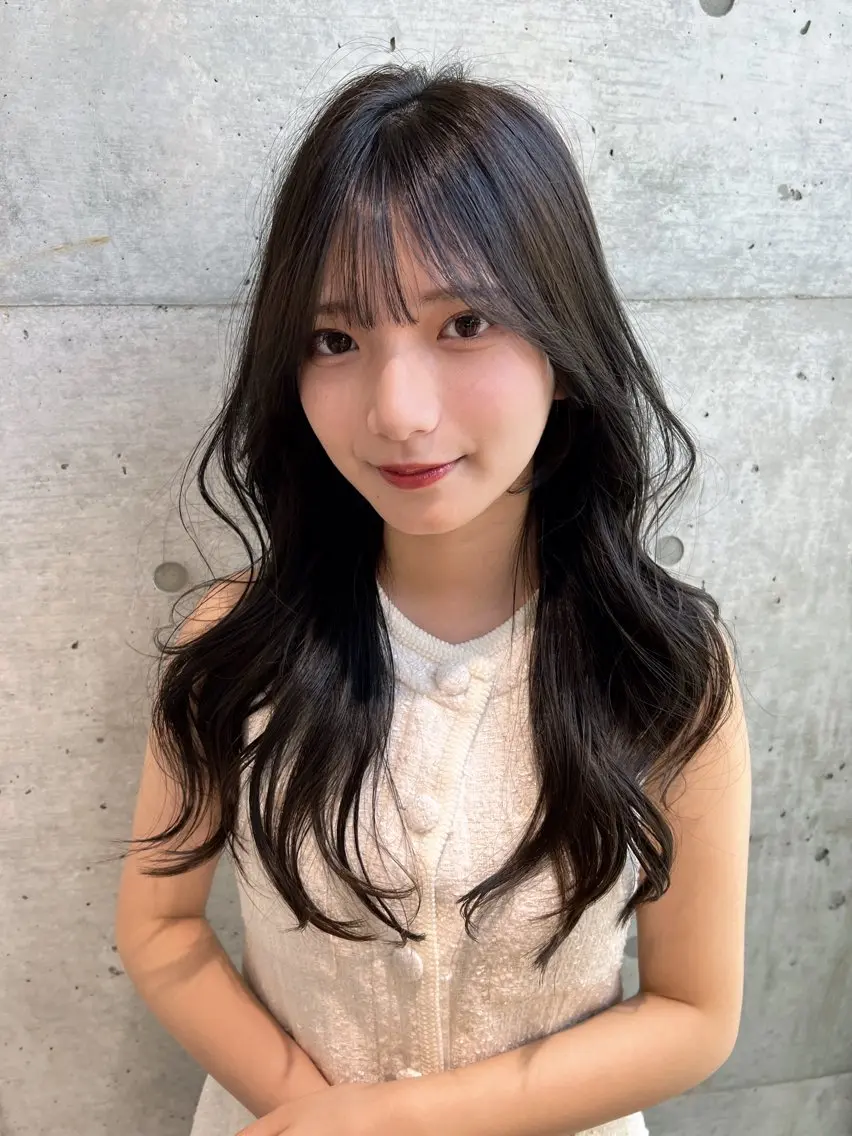 ロング カット 縮毛矯正 トリートメント 福岡縮毛矯正✨️ ストレート 向井和輝のヘアスタイル