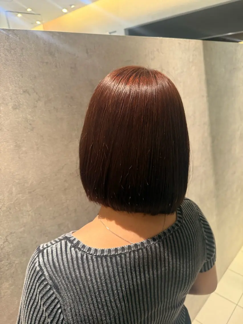 ミディアム カラー ブラウンカラー オレンジ オレンジブラウン 志戸田 優翔のヘアスタイル