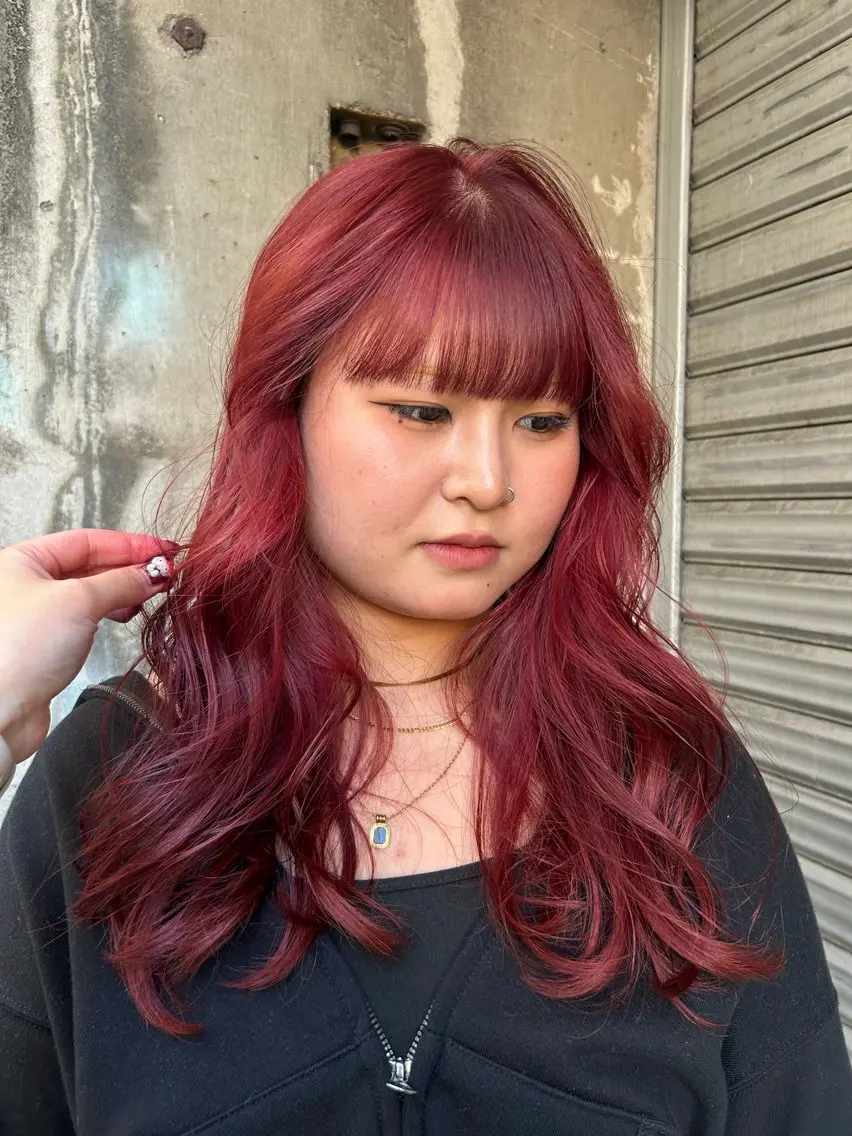 セミロング ヘアカラー ayano/パーマ/ 暖色カラーのヘアスタイル