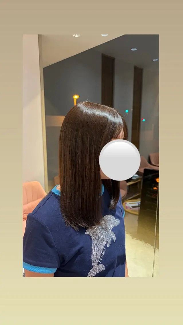 ミディアム チョコレートブラウン RosierBleu 中山のヘアスタイル