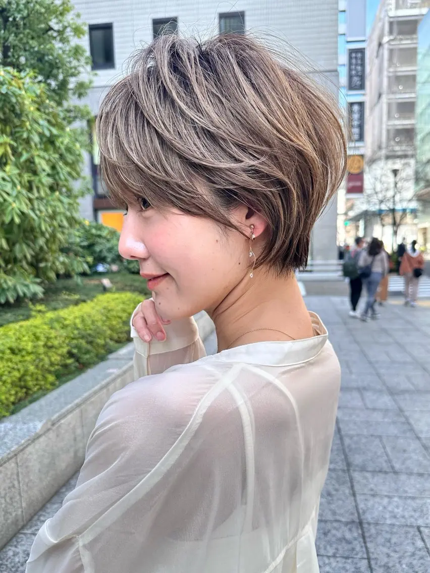 【人気No.1🥇】ショートカット+カラー(白髪染めor透明感カラー)シャンプー、ブロー付き✨️🫧の写真